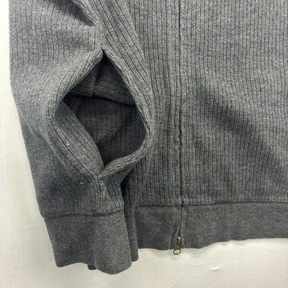 Pendleton Men’s XL Full Zip Vest Gray Ribbed Cotton Sweater Mock Neck